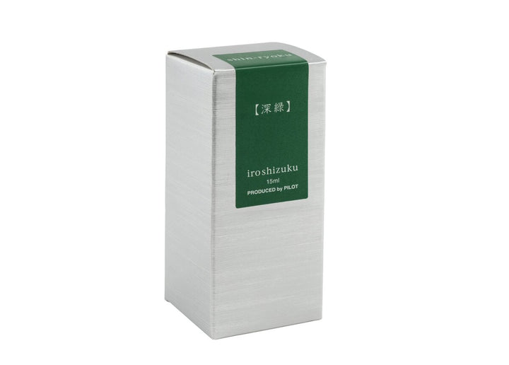 Pilot Iroshizuku Shin-ryoku (Forest Green) 15ml fountain pen ink silver packaging box