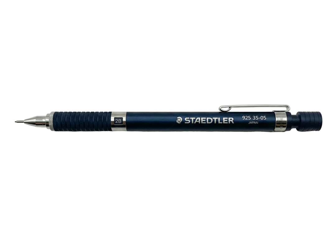 Staedtler 925 35 Mechanical Drafting Pencil in Night Blue. Aluminum body with chrome knurled grip.