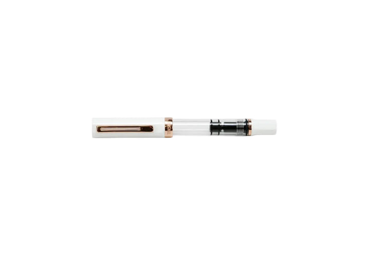 TWSBI ECO Fountain Pen – White Rose Gold with rose gold accents on a white background