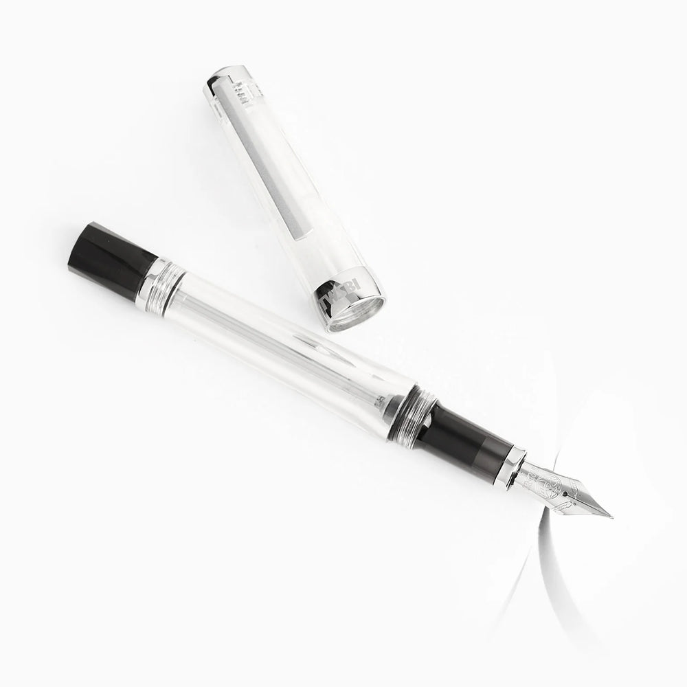 TWSBI Vac700R Fountain Pen - Clear, showing the cap and body on a white background