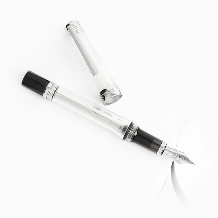 TWSBI Vac700R Fountain Pen - Clear, showing the cap and body on a white background