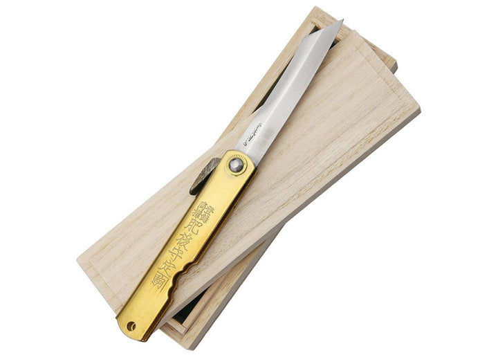 HIGONOKAMI DAMASCUS STEEL BAMBOO TIGER EDITION BRASS L