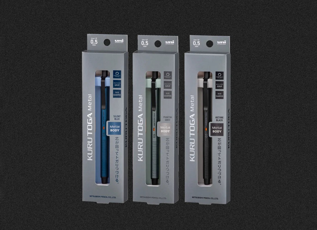 Official Uni Kuru Toga Metal M5-KH Premium Minimalist Paper Box Packaging - Sleek Japanese Gift Presentation