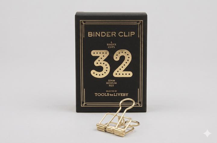 TOOLS to LIVEBY Skeleton Binder Clip - Gold - Pen & Tool