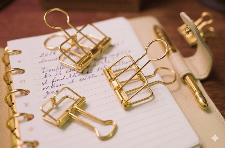 TOOLS to LIVEBY Skeleton Binder Clip - Gold - Pen & Tool