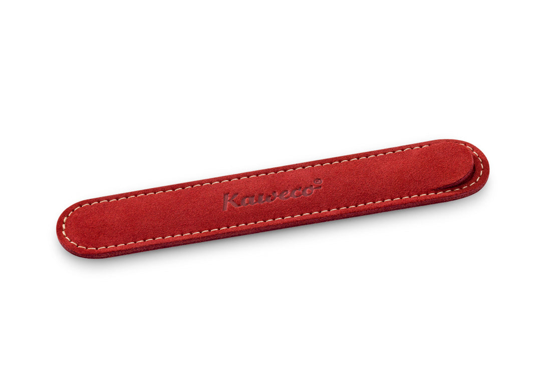 KAWECO SPECIAL 1-PEN ECO VELOUR LEATHER POUCH RED