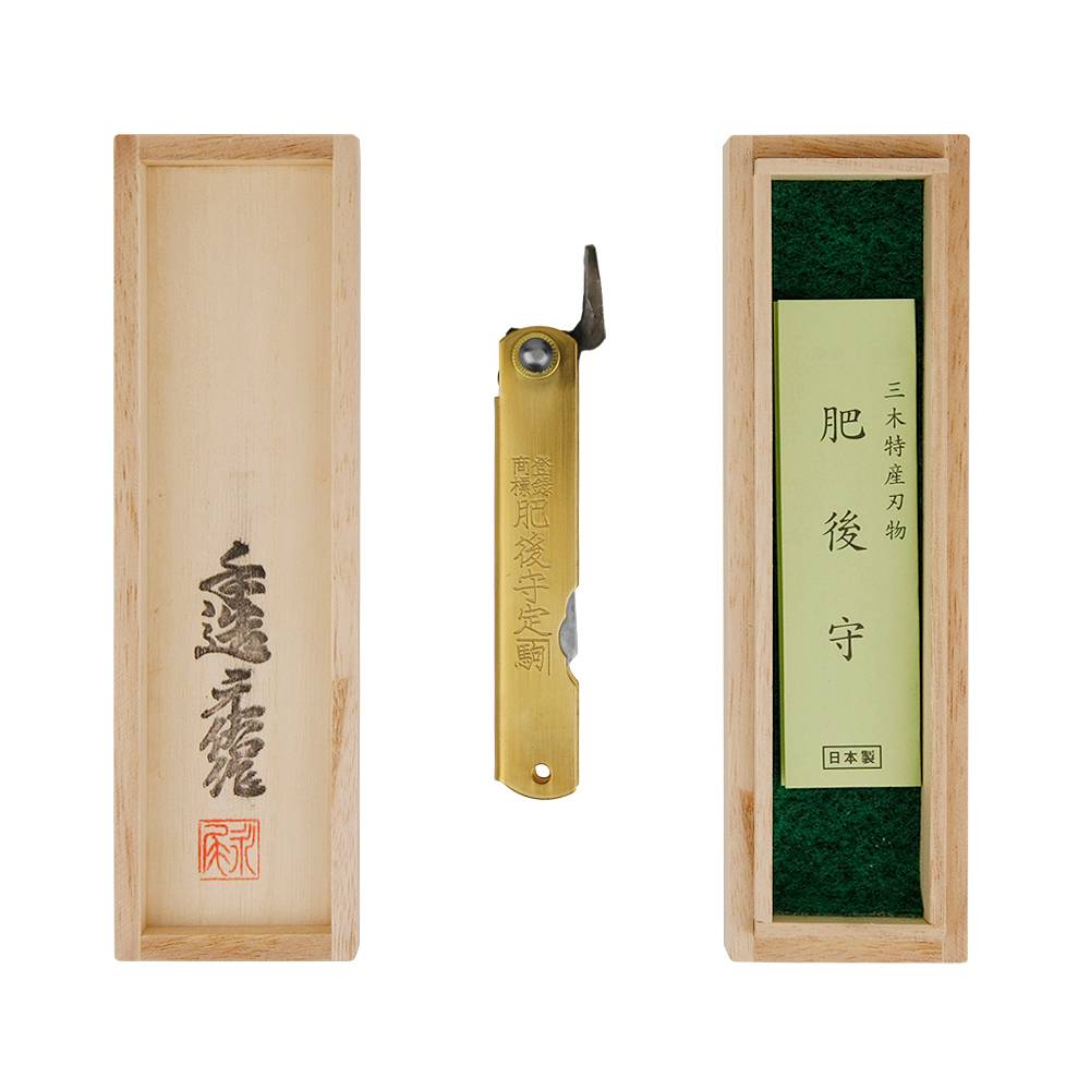 HIGONOKAMI DAMASCUS STEEL BAMBOO TIGER EDITION BRASS L