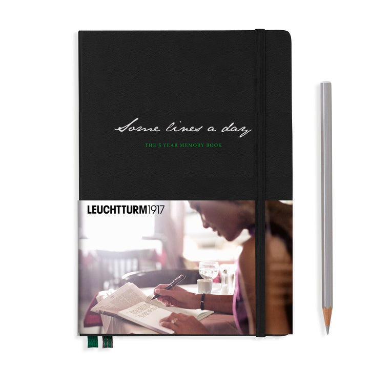 LEUCHTTURM1917 SOME LINES A DAY FIVE YEAR HARDCOVER MEDIUM NOTEBOOK A5 BLACK