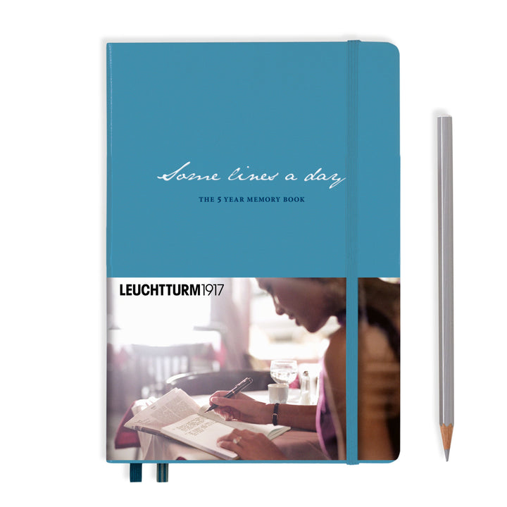 LEUCHTTURM1917 SOME LINES A DAY FIVE YEAR HARDCOVER MEDIUM NOTEBOOK A5 NORDIC BLUE