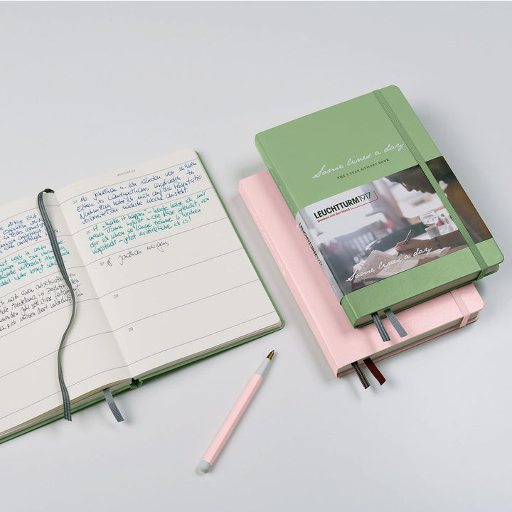 LEUCHTTURM1917 SOME LINES A DAY FIVE YEAR HARDCOVER MEDIUM NOTEBOOK A5 POWDER